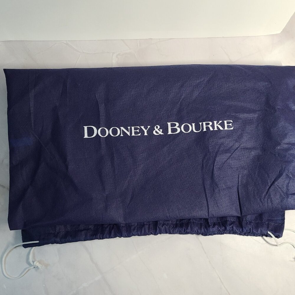 Dooney & Bourke Logo Shoulder Handbag BLACK Canvas Tan Leather Large Tote - Picture 15 of 16